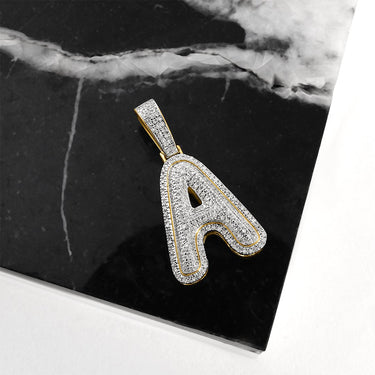 yellow diamond letter A pendant